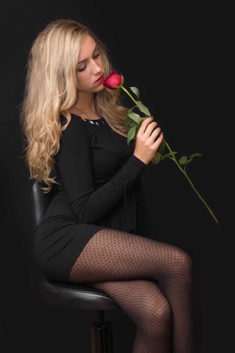 Woman in a red dress
